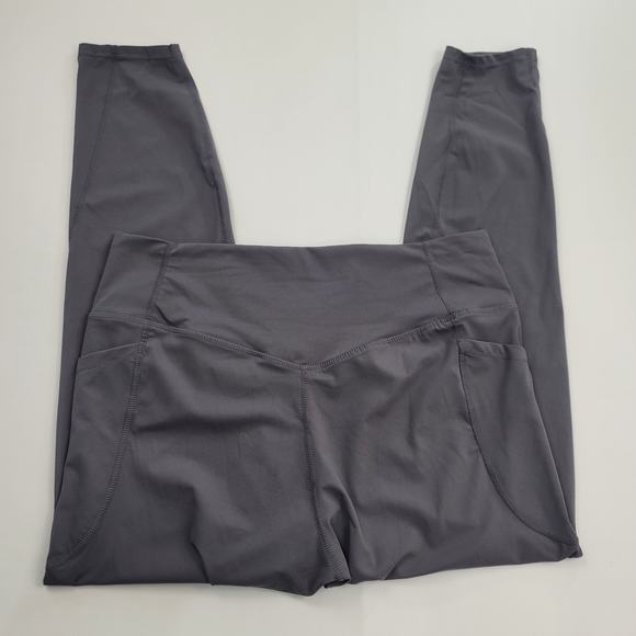 Halara High Waisted 7/8 Ankle Leggings Size XL Gray Side Pockets - Picture 3 of 7